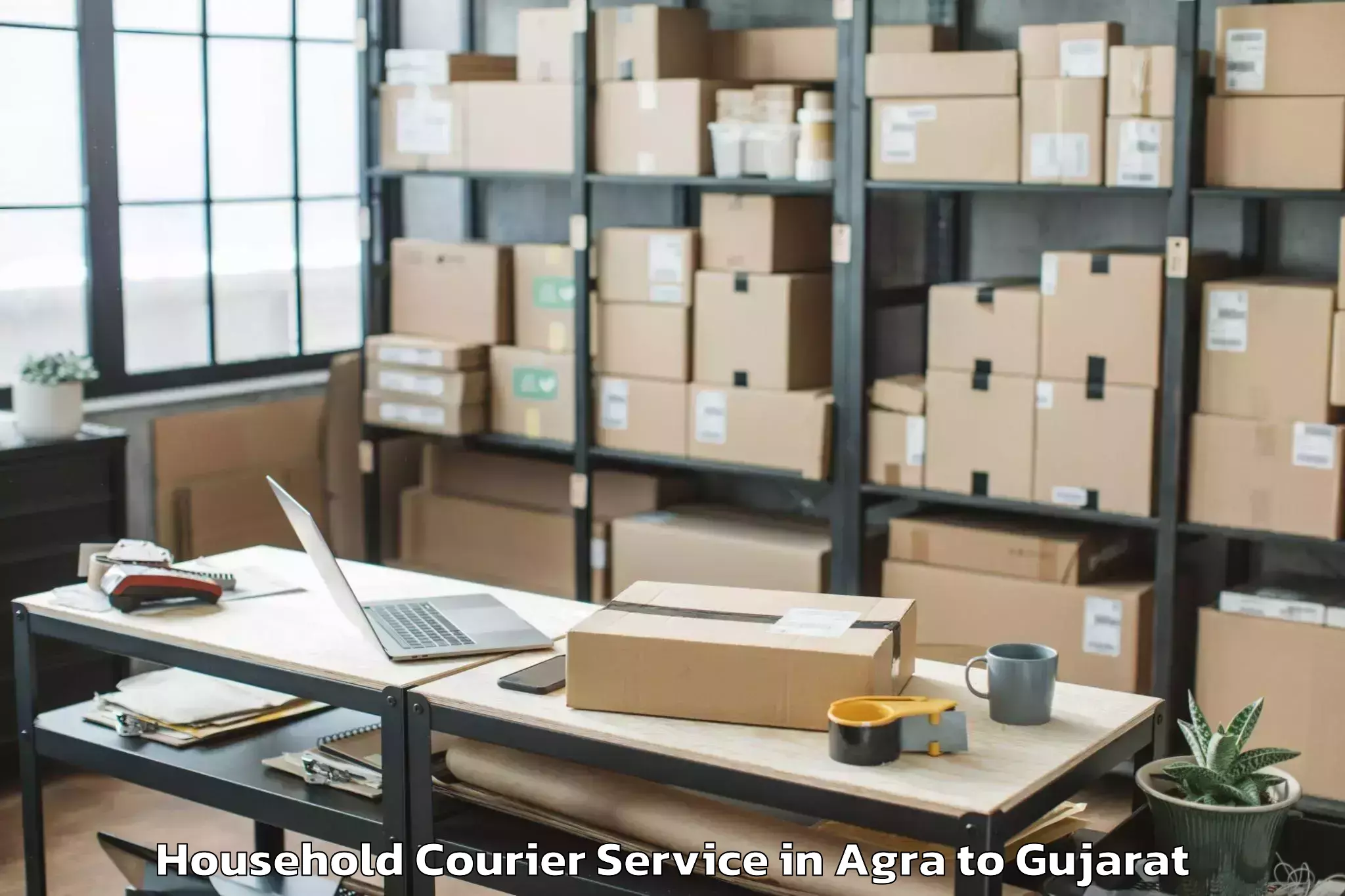 Book Your Agra to Gadhada Household Courier Today